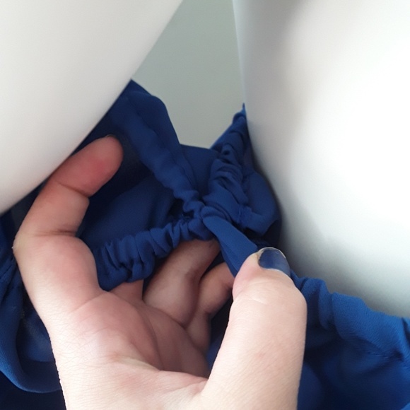 Emberelle West | Royal Blue Off Shoulder Blouse - Picture 4 of 8